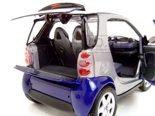   diecast model of Smart Fortwo Coupe Blue die cast model car by Maisto