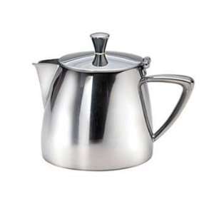   Bright Stainless Steel 17 Oz. Short Spout Teapot