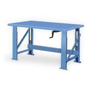 Manual Hydraulic Bench W/ Steel Top   72W X 28D Blue 