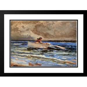   Framed and Double Matted Rowing at Prouts Neck