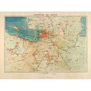  1882 Photolithographed Map St. Petersburg Russia 
