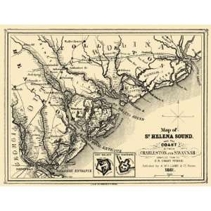 com ST. HELENA SOUND, CHARLESTON, & SAVANNAH SOUTH CAROLINA (SC) MAP 