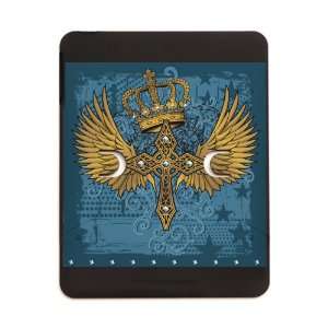  iPad 5 in 1 Case Matte Black Angel Winged Crown Cross 