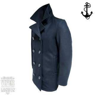 New Gents Heavy Weight Dark Navy Pea/Naval Wool Mod Coat/Jacket Sizes 