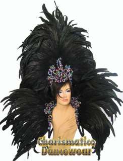 BLACK Drag SAMBA CARNIVAL Feather Headdress BACKPACK  