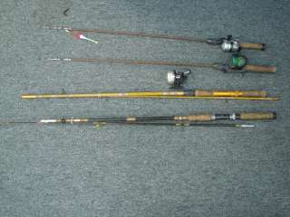 Lot of Vintage Fishing Rods Poles With Spin Casting Reels  