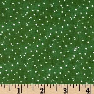  44 Wide All Spruced Up Snow Dots Green Fabric By The 