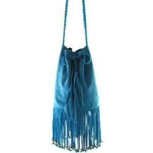 New Spring 2012 Authentic MK Totem Aqua Turquoise Amber Fringe Pouch 