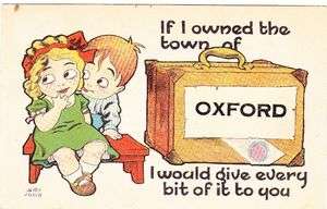 Oxford Artist Signed Comic children NE old postcard  