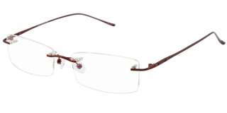 Red Specs Rimless Eyeglasses thin Optical Spectacles Eyewear Frames 