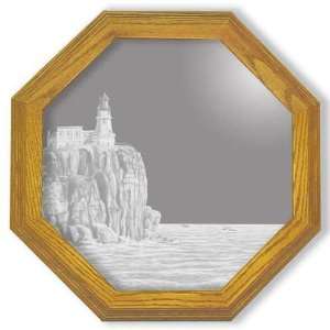 Split Rock Lighthouse II Octagon Etched Mirror 