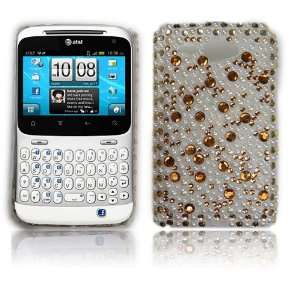  HTC Status Chacha 4g At&t Golden White Dots Design Diamond 