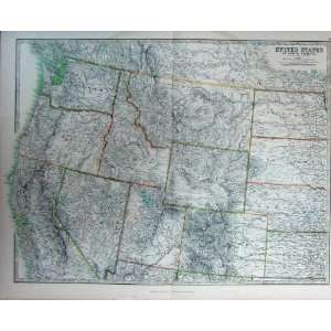  Atlas United States North America Map Geography C1901 