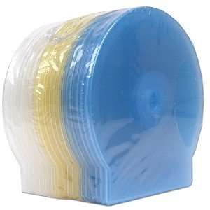  20 Pack Assorted Color CD Cases (Blue/Yellow/Clear) Electronics