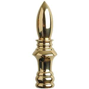   Pride Lampshade Co. FN32 PB60, Decorative Finial, Polished Brass Spire