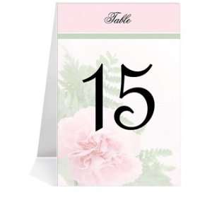  Wedding Table Number Cards   Pink Carnation Joy #1 Thru 