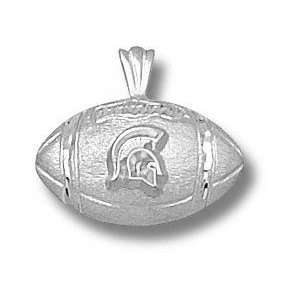   Spartans Solid Sterling Silver Spartan Football Pendant Sports