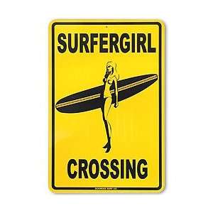  Surfer Girl Crossing Aluminum Sign