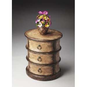    Butler Oval Drum Table   Old Spanish Mission Finish