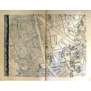   Large Map Street Plan Paris France 1710 Quartier Denis
