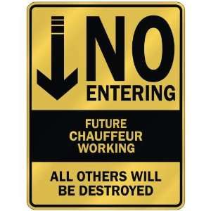  NO ENTERING FUTURE CHAUFFEUR WORKING  PARKING SIGN 