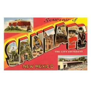  Souvenir of Santa Fe, New Mexico Giclee Poster Print 
