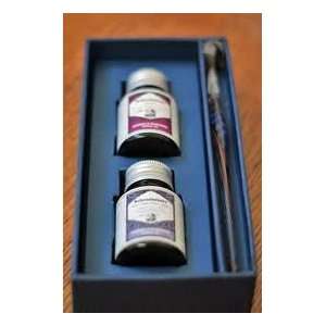  Rohrer & Klingner Glass Dip Pen Gift Set   With 2 Bottles 