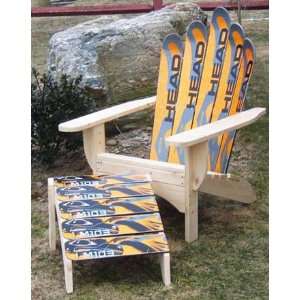  SkiChair Head Monster Snow Ski Wooden Adirondack Chair 