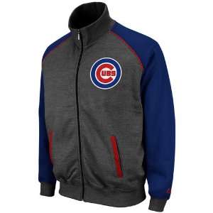 Majestic Chicago Cubs Legendary Full Zip Track Jacket   Charcoal Royal 