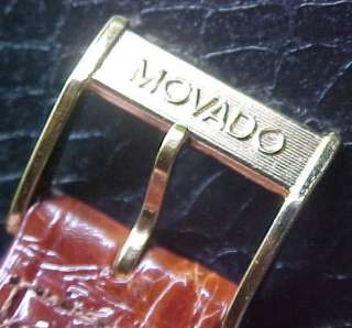 SOLID GOLD 14K Movado w/Stunning 14k Engine Turned Dial Classic 