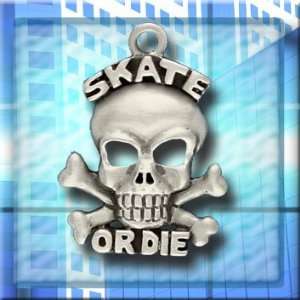  Skate or Die Charm on a 30 Black Cord, SC1201 CLEARANCE 