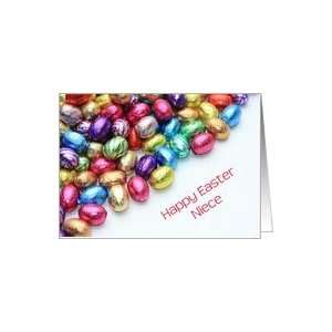  niece Happy easter   colored chocolate candy eggs Card 