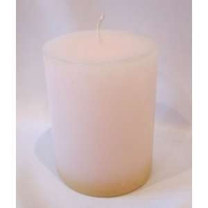  Hand Poured Round Smooth 4x3 Wax Candle, White, Unscented 