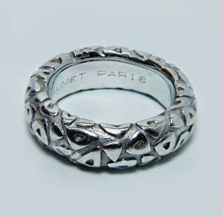 Designer CHAUMET Paris 18K White Gold Eternity Wedding Ring Band 8gr 