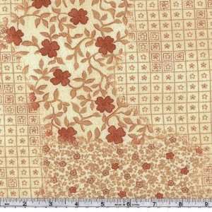  60 Wide KBC Ditzy Print Rayon Knit Ecru/Rust Fabric By 