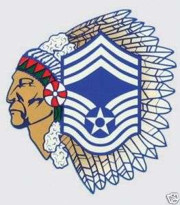 USAF AIR FORCE CHIEF MASTER SERGEANT INDIAN HEAD DECAL  
