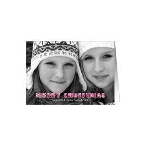  merry christmas, christmas photo card, red letters Card 