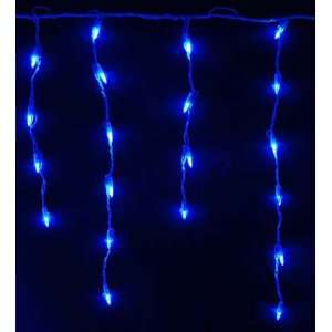  Led Icicle Lights Blue White on White Wire 150 Bulbs 