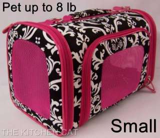 Damask Pet Carrier Small Dog Travel Bed Tote Bag Chihuahua Yorkie 
