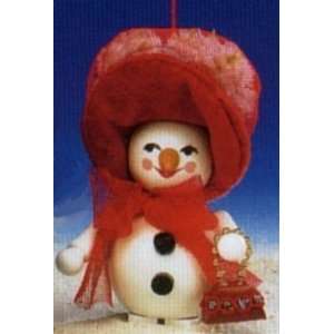  Steinbach Red Hat Fashion Snowwoman Wood Ornament