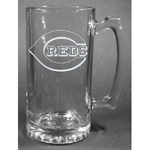  MLB Cincinnati Reds Laser Etched 27oz Glass Beer Mug 