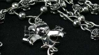 King Queen Baby Studio Crowned Heart Cross Motif Rosary  