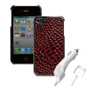   Snake Skin Design Hard Snap On Crystal Case + Apple Approved iPhone 4S