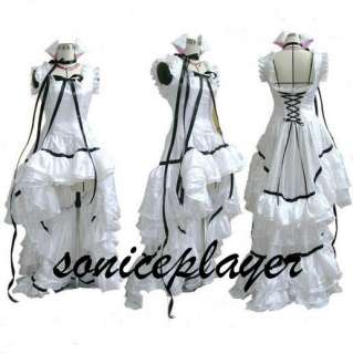 Chobits Chii Cosplay Lolita Ball Evenging Dress white  