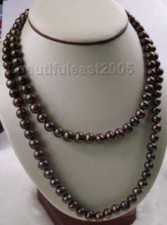 40lovely natural 8 9mm dark chocolate pearls necklace  