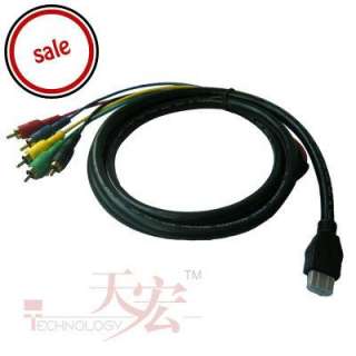 5M 1080p HDMI Male to 5 RCA RGB Audio AV Cable Black  