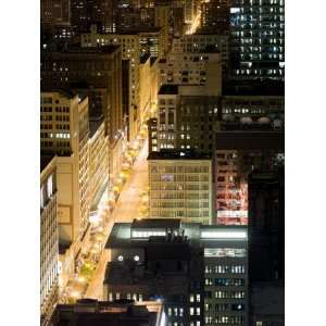  in a City Lit Up at Night, State Street, Chicago Loop, Chicago 