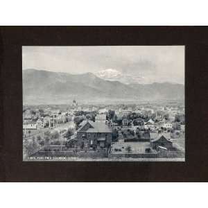  1904 Pikes Peak Colorado Springs Mountain City Print 