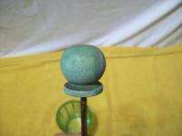   Antique LORRAINE Hand Operated Food Chopper moulded GREEN Glass Jar
