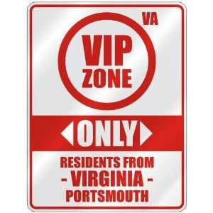   ZONE  ONLY RESIDENTS FROM PORTSMOUTH  PARKING SIGN USA CITY VIRGINIA